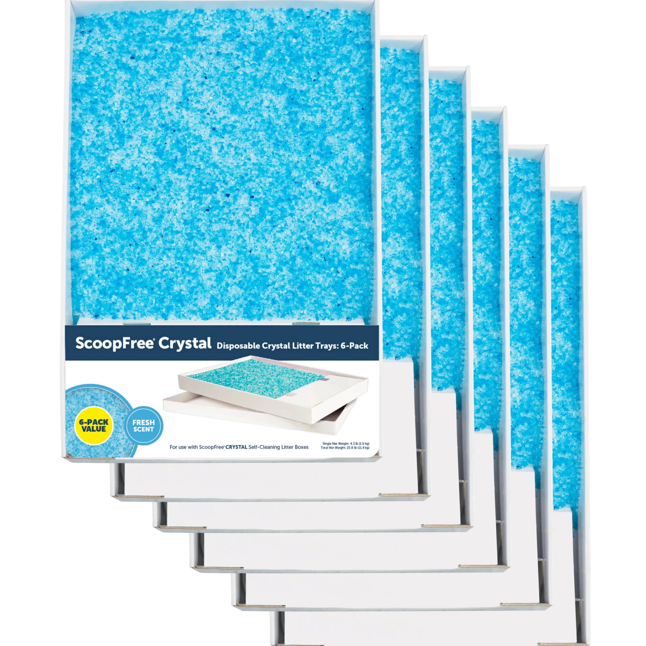 Cheap PetSafe ScoopFree® Crystal Disposable Litter Tray, Fresh Scent, 6-Pack